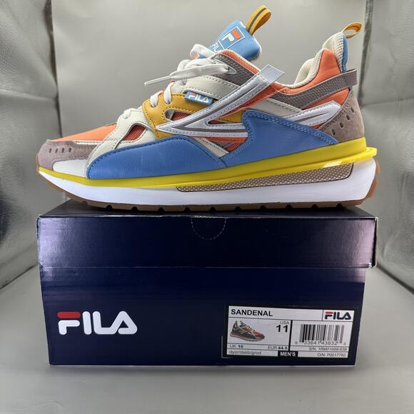 Fila Other - FILA Sandenal Shoes Mens Size 11 Multicolor Orange Blue Chunky Sneakers Gum Sole